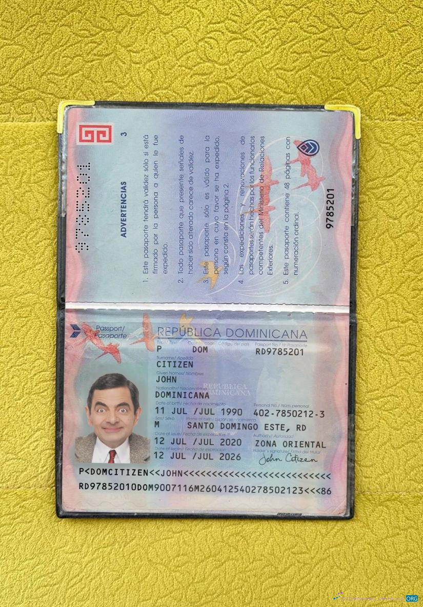 Download Dominican Republic passport 2020 present photolook Photoshop template